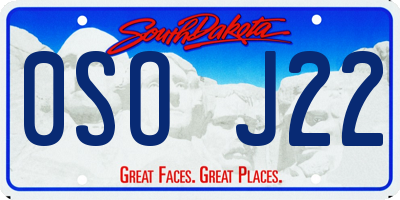 SD license plate 0SOJ22