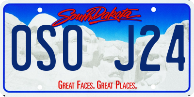 SD license plate 0SOJ24