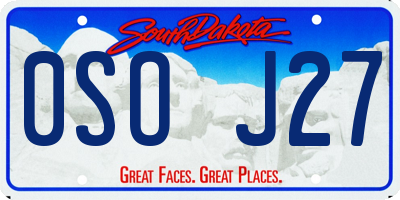 SD license plate 0SOJ27