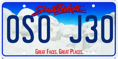 SD license plate 0SOJ30