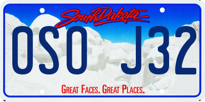 SD license plate 0SOJ32
