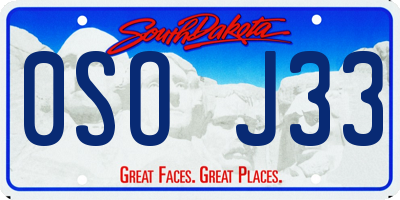 SD license plate 0SOJ33