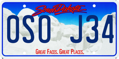 SD license plate 0SOJ34