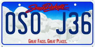 SD license plate 0SOJ36