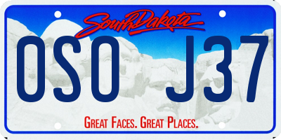 SD license plate 0SOJ37