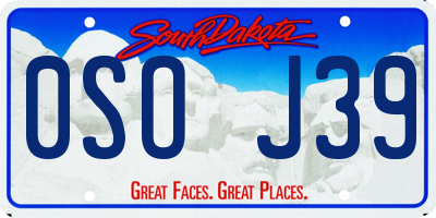 SD license plate 0SOJ39