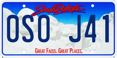 SD license plate 0SOJ41