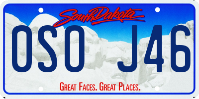 SD license plate 0SOJ46