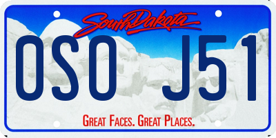 SD license plate 0SOJ51