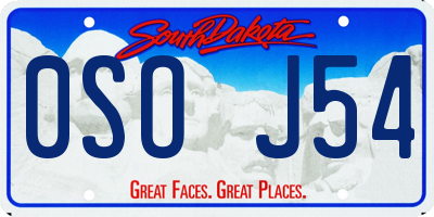 SD license plate 0SOJ54