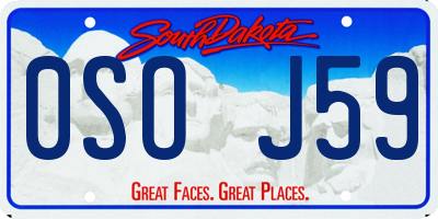 SD license plate 0SOJ59