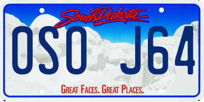 SD license plate 0SOJ64