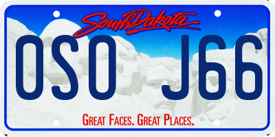 SD license plate 0SOJ66