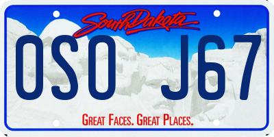 SD license plate 0SOJ67