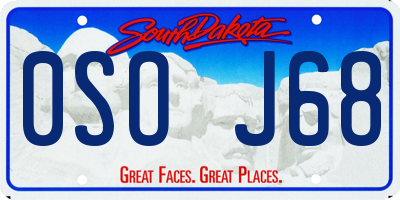 SD license plate 0SOJ68