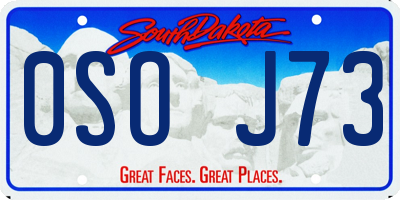 SD license plate 0SOJ73