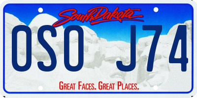 SD license plate 0SOJ74