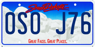 SD license plate 0SOJ76