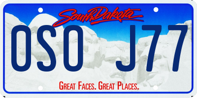 SD license plate 0SOJ77