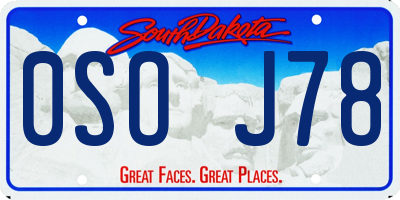 SD license plate 0SOJ78