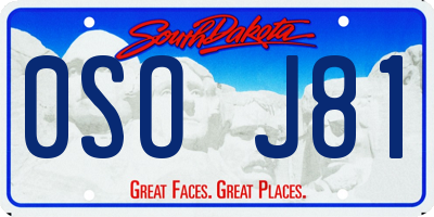 SD license plate 0SOJ81