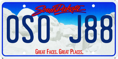 SD license plate 0SOJ88