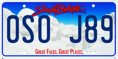 SD license plate 0SOJ89