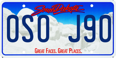 SD license plate 0SOJ90