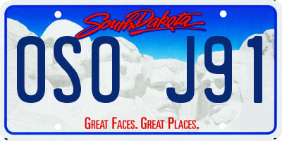 SD license plate 0SOJ91