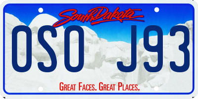 SD license plate 0SOJ93