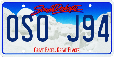 SD license plate 0SOJ94