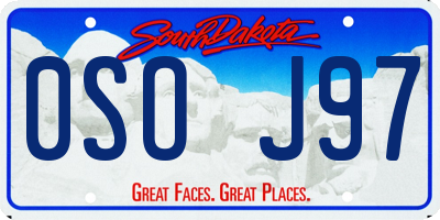 SD license plate 0SOJ97