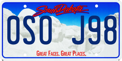 SD license plate 0SOJ98