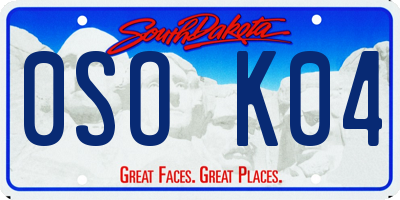 SD license plate 0SOK04