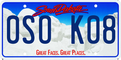 SD license plate 0SOK08