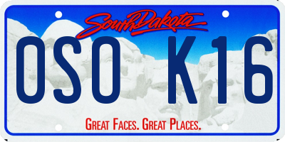 SD license plate 0SOK16