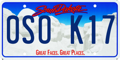SD license plate 0SOK17