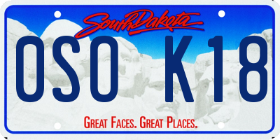 SD license plate 0SOK18