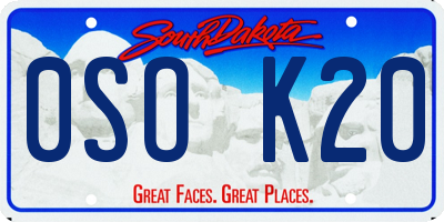 SD license plate 0SOK20