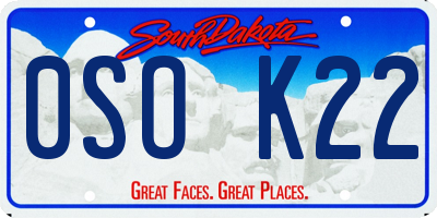 SD license plate 0SOK22