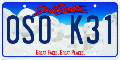 SD license plate 0SOK31