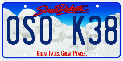 SD license plate 0SOK38