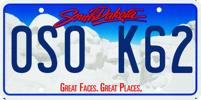 SD license plate 0SOK62