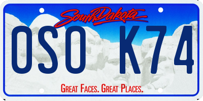 SD license plate 0SOK74