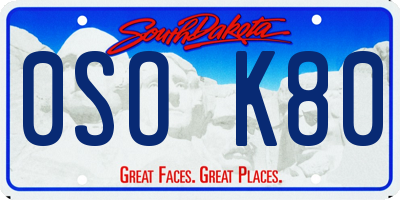 SD license plate 0SOK80
