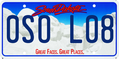 SD license plate 0SOL08