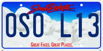 SD license plate 0SOL13