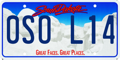 SD license plate 0SOL14