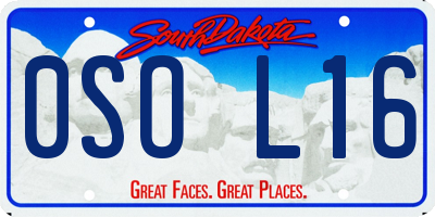 SD license plate 0SOL16