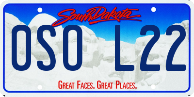 SD license plate 0SOL22